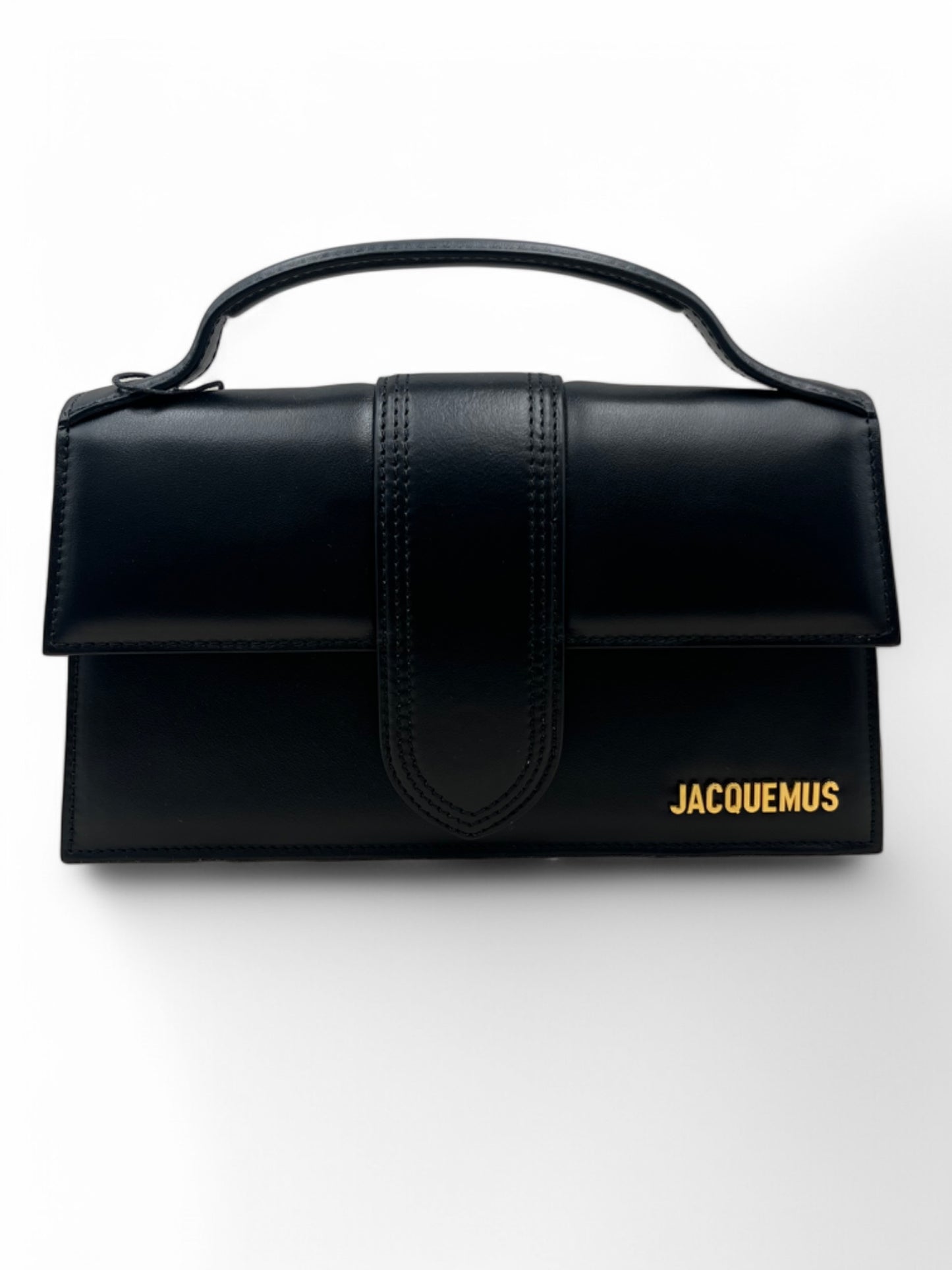 Jacquemus Le Grand Bambino Handtasche mit schwarzen und goldenen Ledereinsätzen