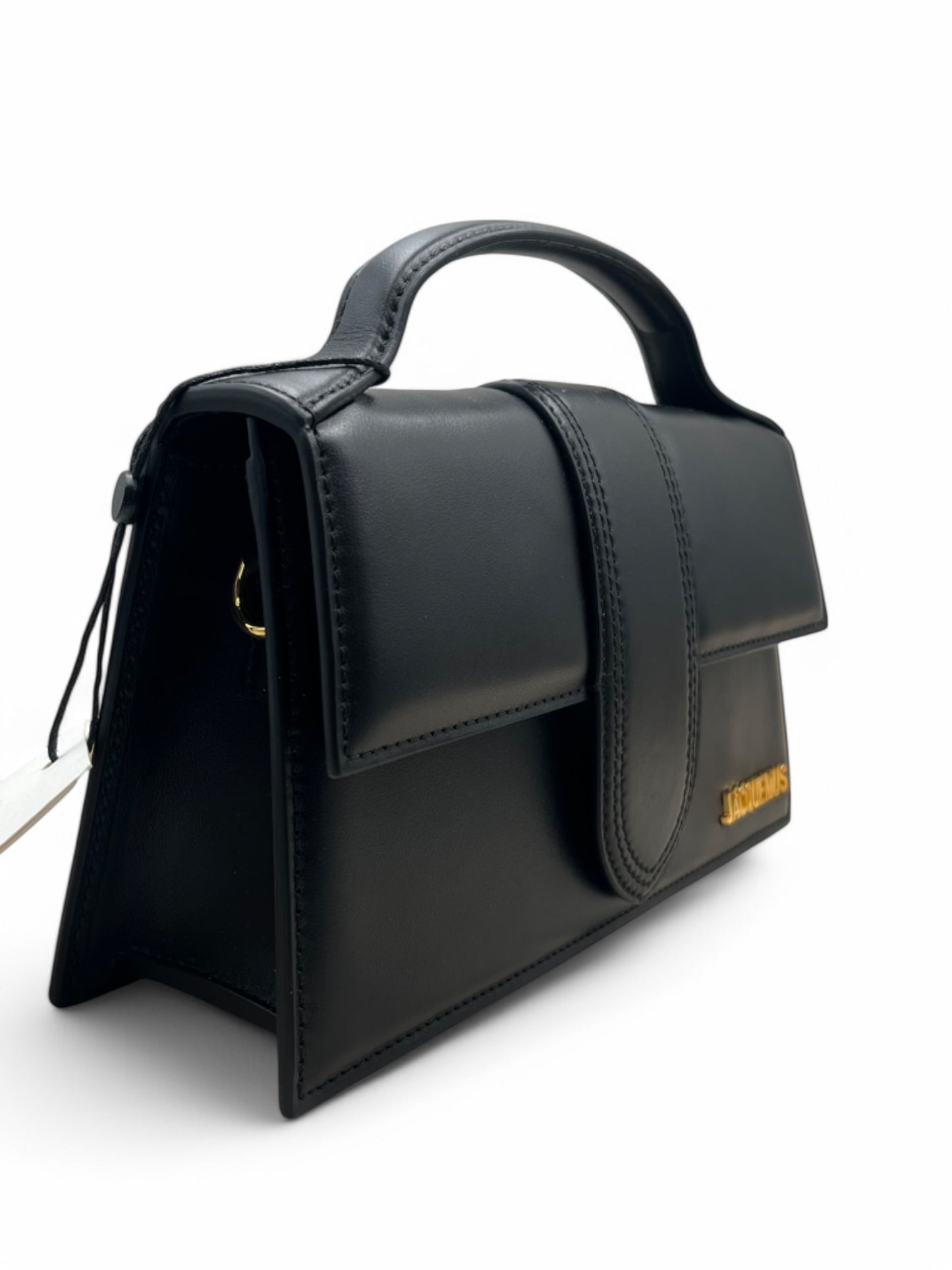 Jacquemus Le Grand Bambino Handtasche mit schwarzen und goldenen Ledereinsätzen