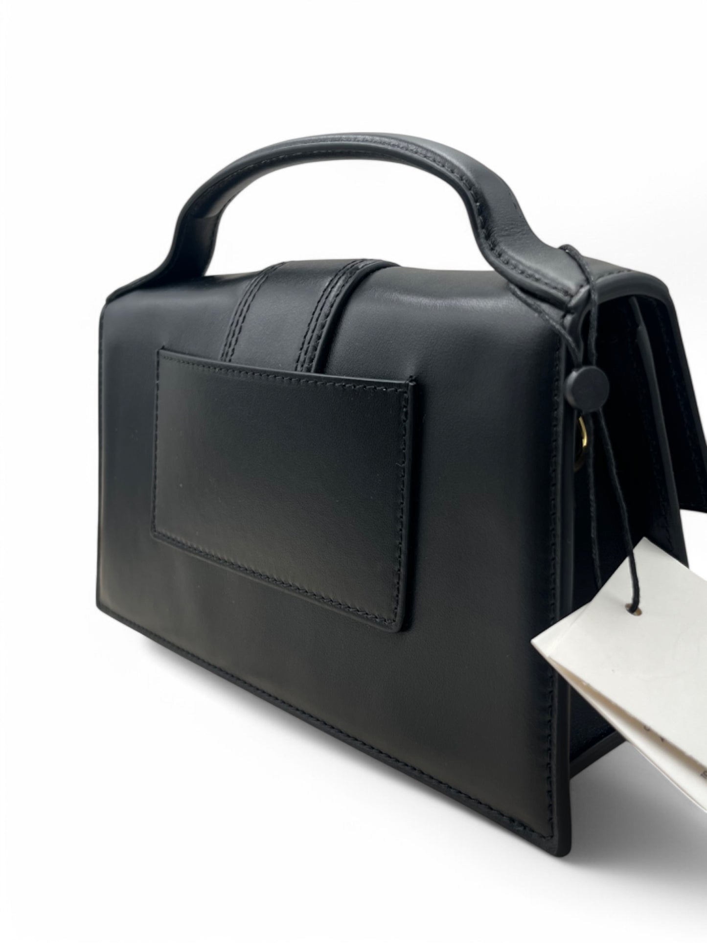 Jacquemus Le Grand Bambino Handtasche mit schwarzen und goldenen Ledereinsätzen