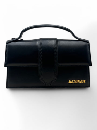 Jacquemus Le Grand Bambino Handtasche mit schwarzen und goldenen Ledereinsätzen 